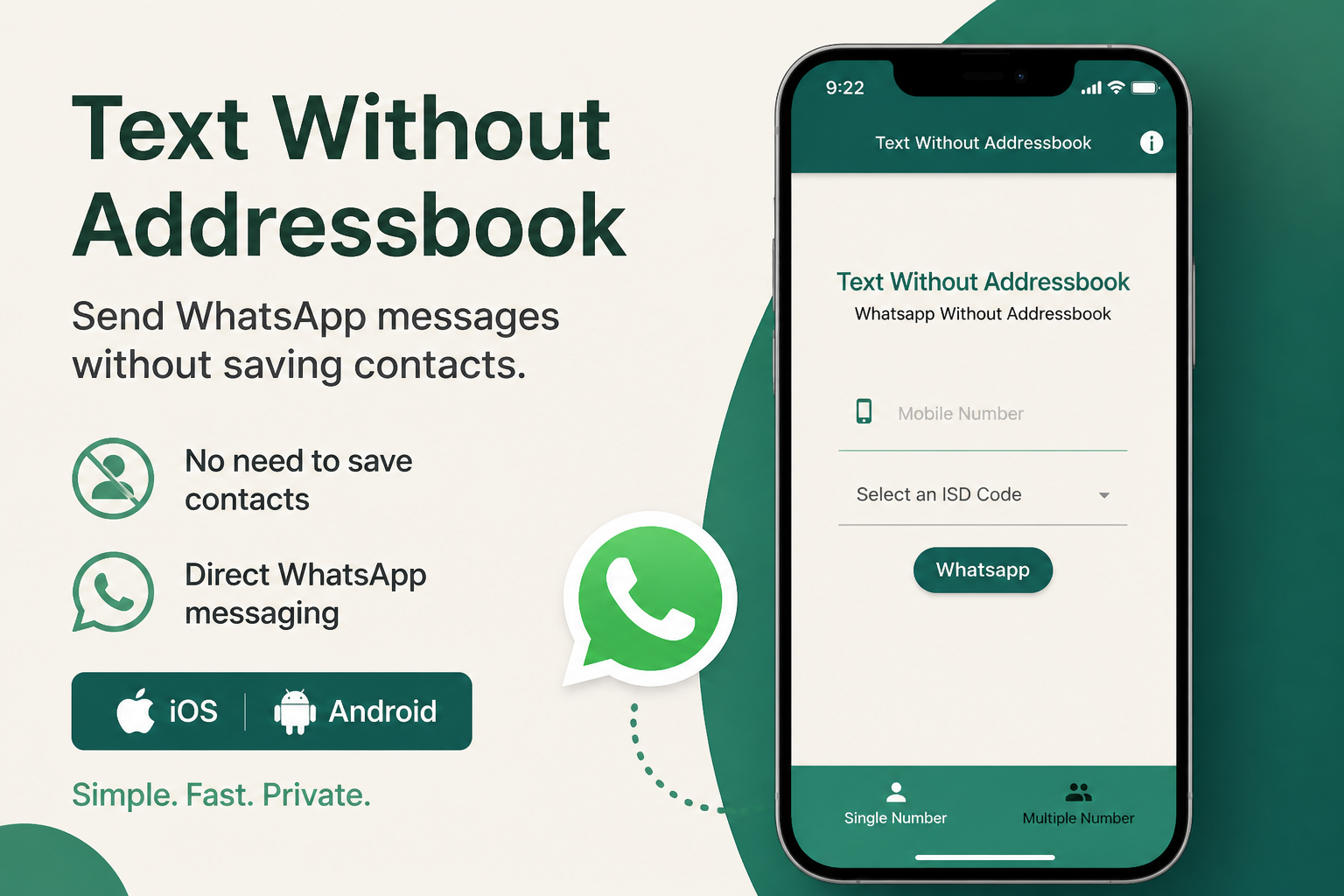text-without-addressbook-app